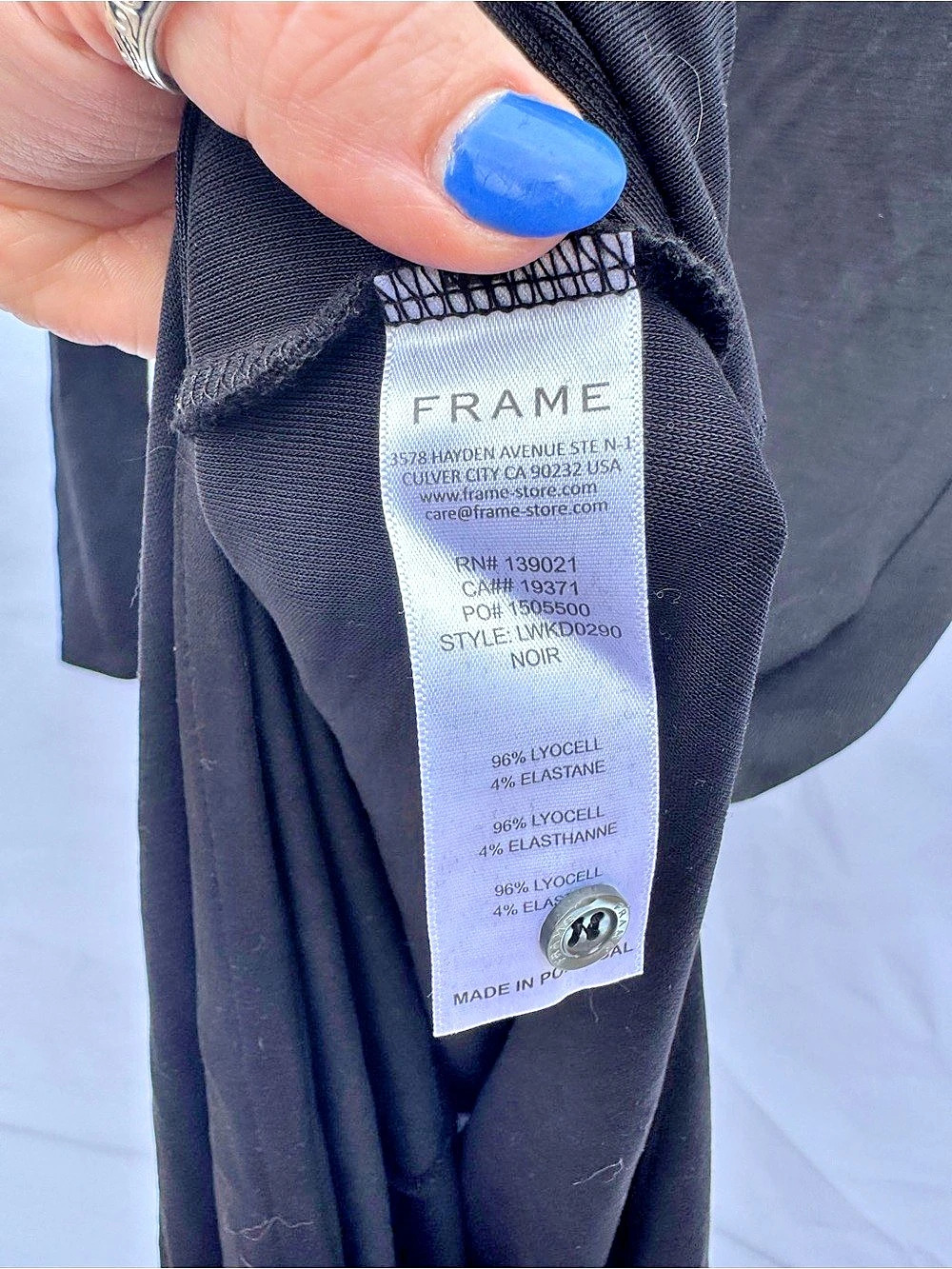 FRAME Henley Maxi Dress Noir Black S/P – LWKD0290 - Picture 7 of 12